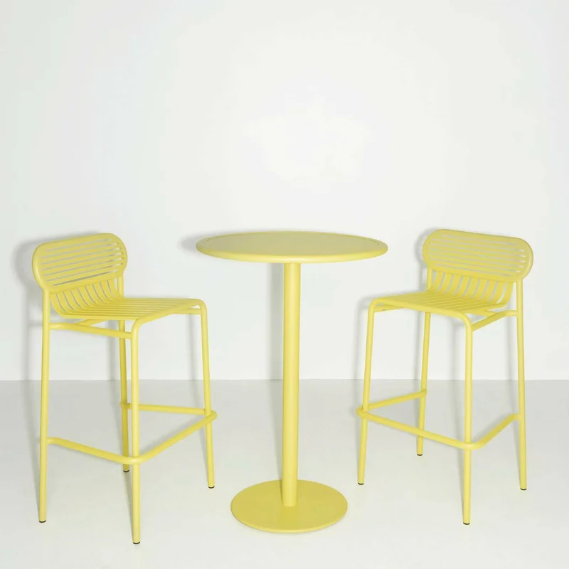 Table haute ronde outdoor blanche Week end - Petite friture