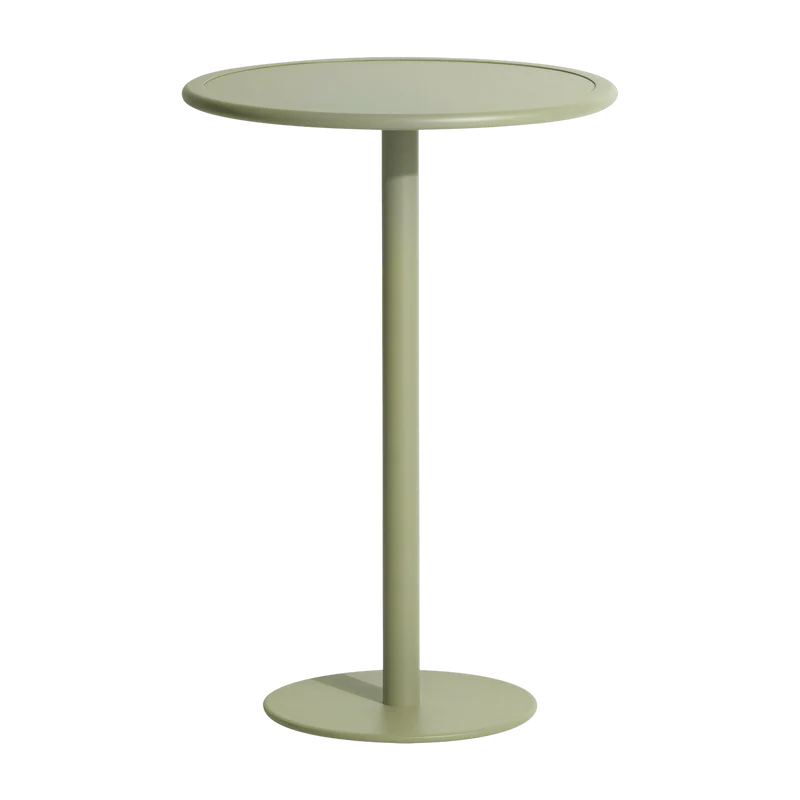 Table haute ronde outdoor vert jade Week end - Petite friture