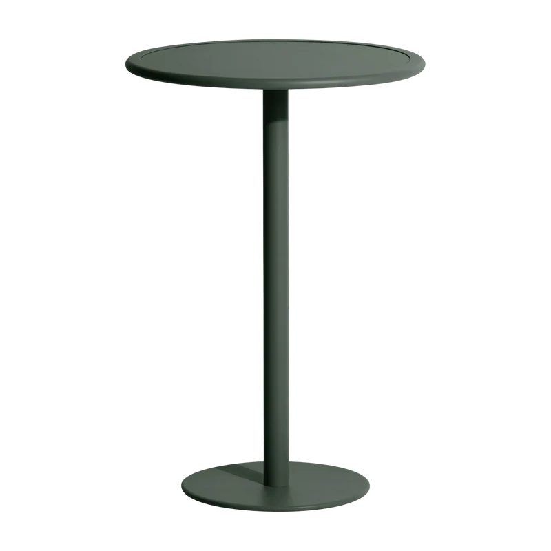 Table haute ronde outdoor vert bouteille Week end - Petite friture