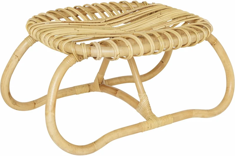 Repose-pieds en canne de rotin naturelle Boucle - KOK