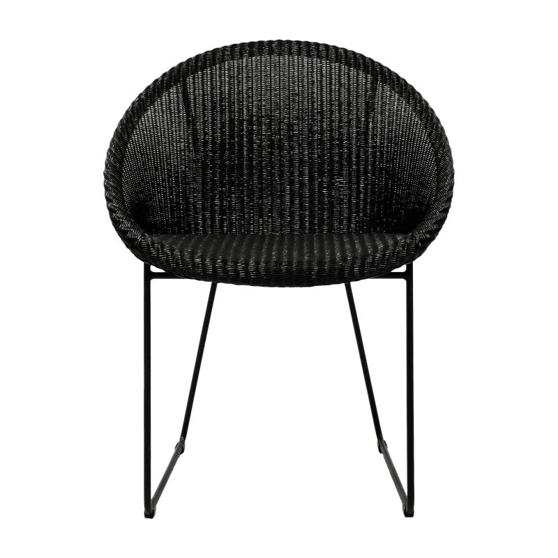 Chaise avec accoudoirs ronde en osier noir Joe - Vincent Sheppard