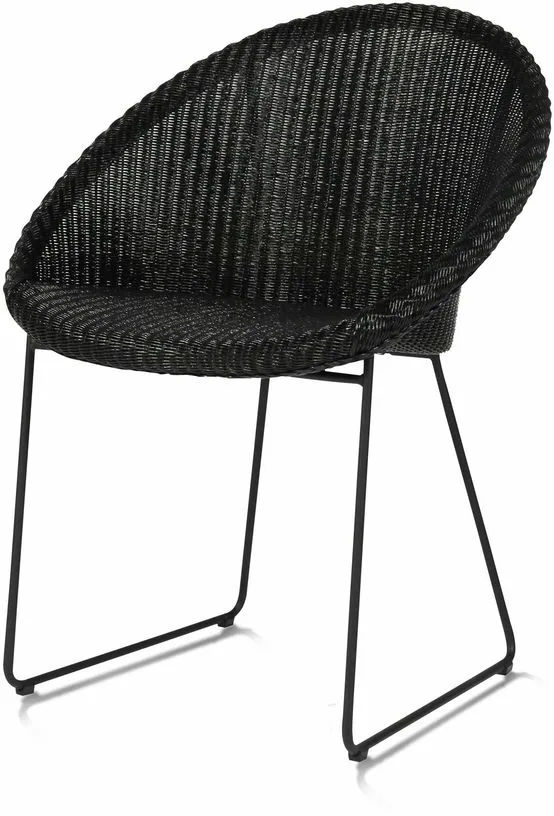 Chaise avec accoudoirs ronde en osier noir Joe - Vincent Sheppard