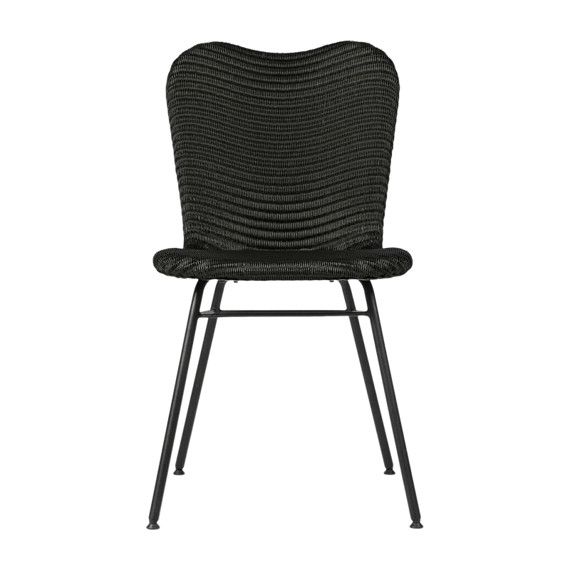 Chaise tressée et piètement acier noire Lily - Vincent Sheppard