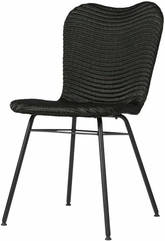Chaise tressée et piètement acier noire Lily - Vincent Sheppard