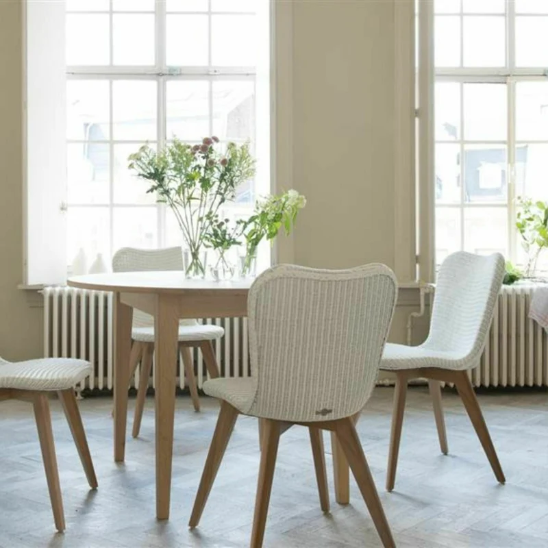 Chaise tressée blanche et piètement bois Lily - Vincent Sheppard