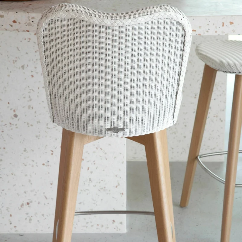 Chaise de bar tressée blanche 67 cm Lily - Vincent Sheppard