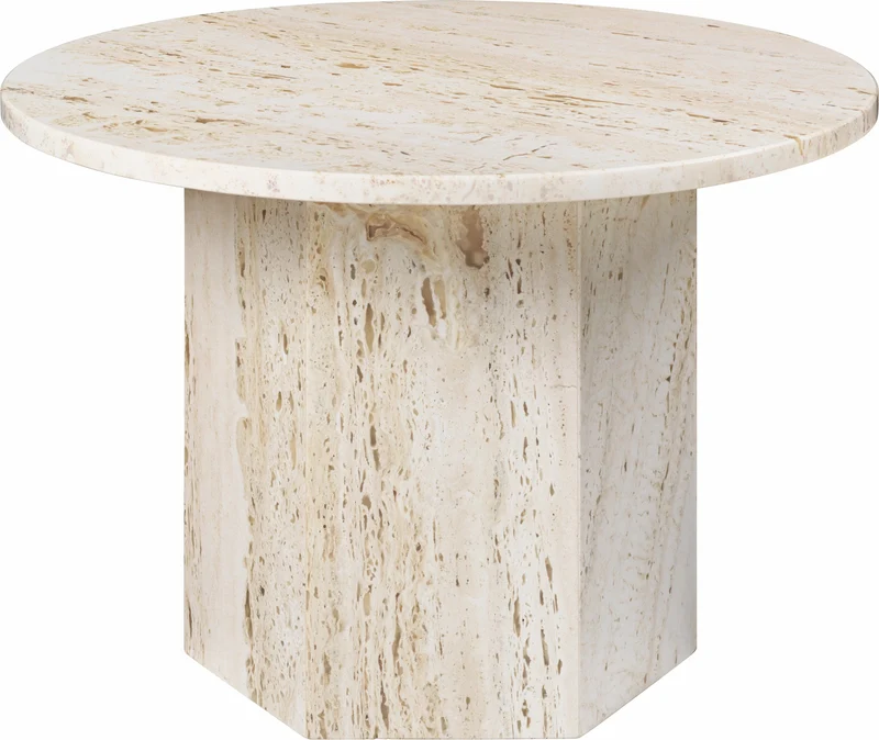 Table basse ronde en pierre blanche 60 cm Epic - Gubi