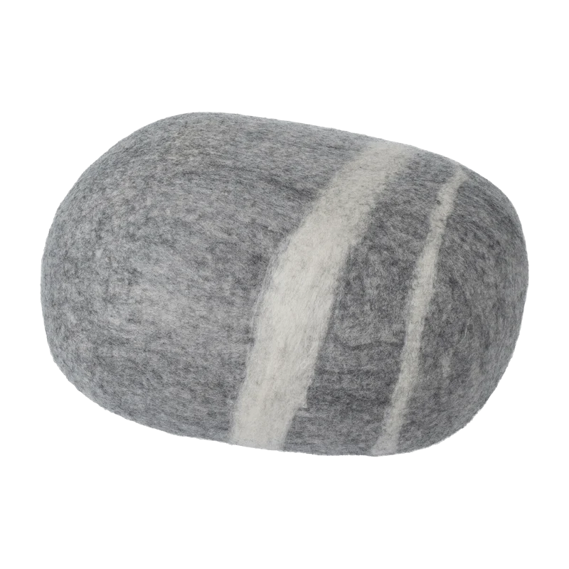 Pouf en laine gris marbré XXL Carl - myfelt