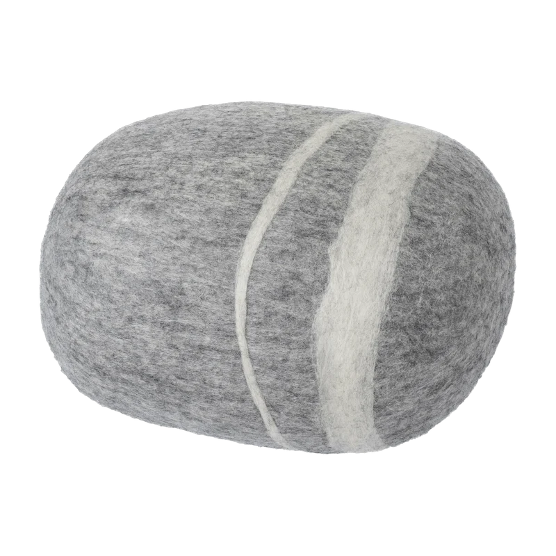 Pouf en laine gris marbré M Carl - myfelt