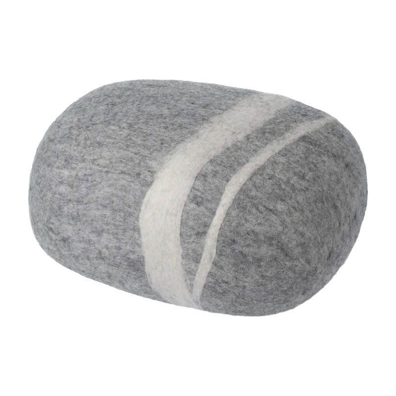 Pouf en laine gris marbré L Carl - myfelt