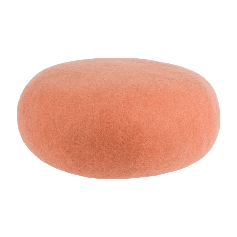 Pouf rond en laine saumon M Lea - myfelt