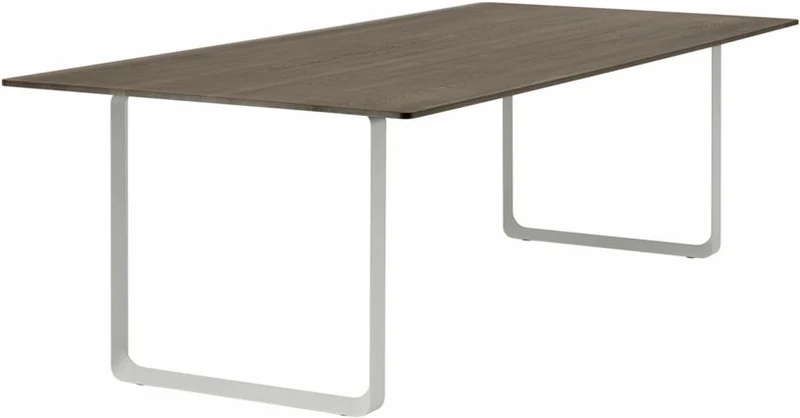 Table en chêne massif fumé et aluminium gris 255 x 108 cm 70/70 - Muuto