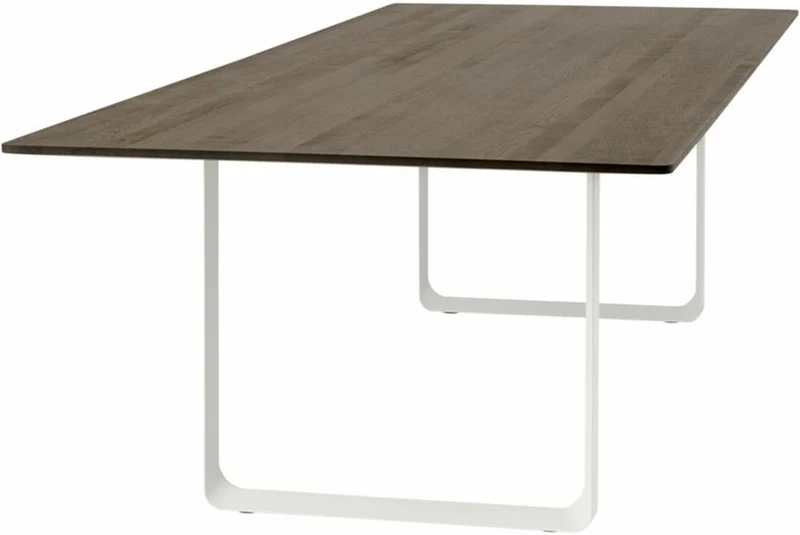 Table en chêne massif fumé et aluminium blanc 295 x 108 cm 70/70 - Muuto
