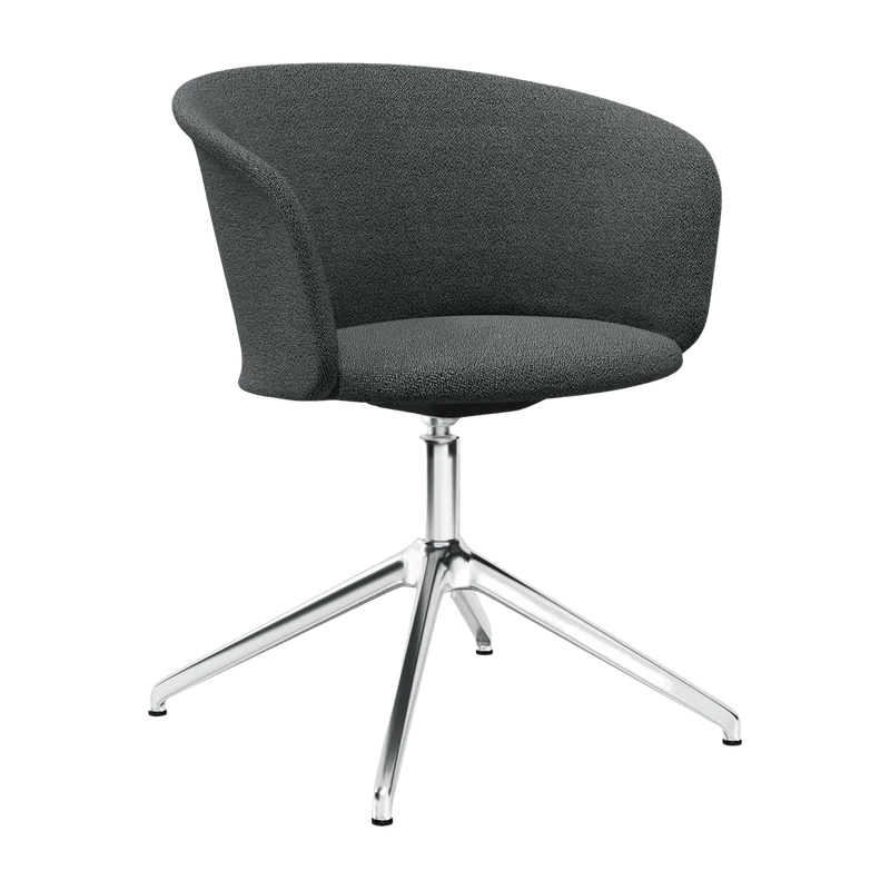 Fauteuil de bureau Graphite et piètement argenté Kendo - Hem
