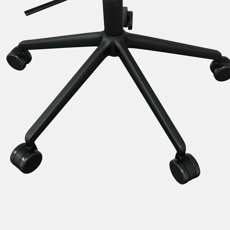 Fauteuil de bureau en cuir noir et piètement noir à roulettes Kendo - Hem