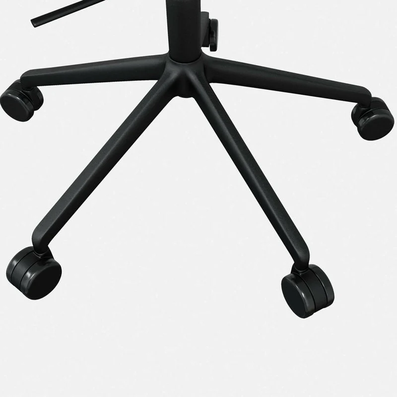 Fauteuil en cuir marron et piètement noir à roulettes Kendo - Hem