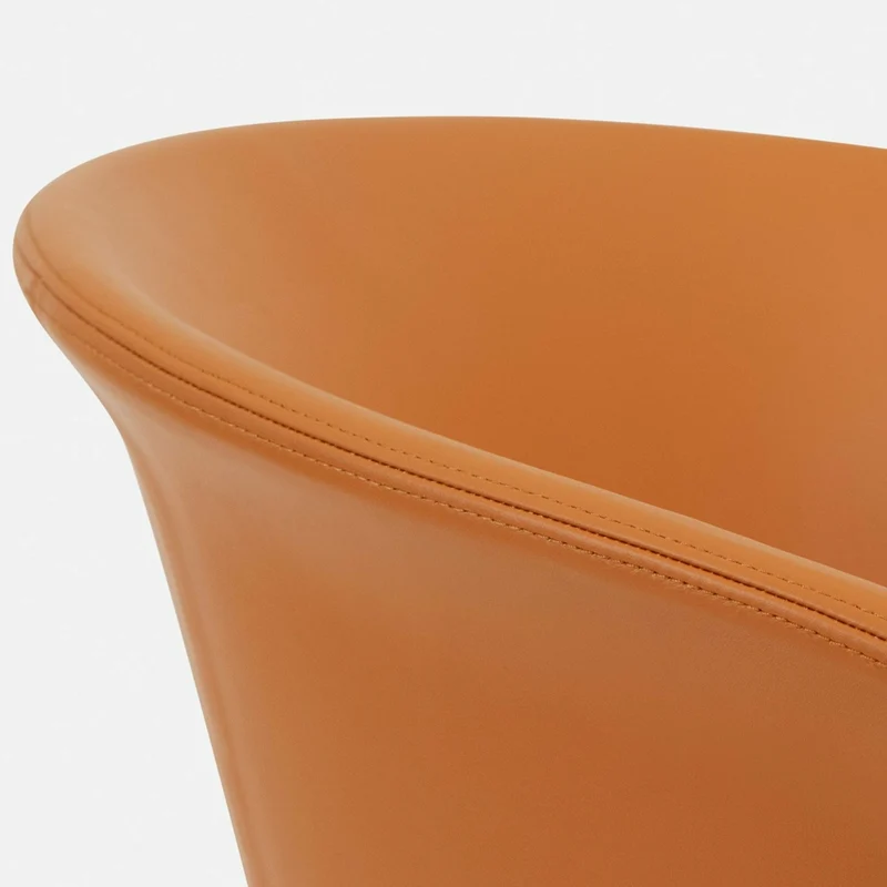 Fauteuil en cuir marron et piètement noir à roulettes Kendo - Hem