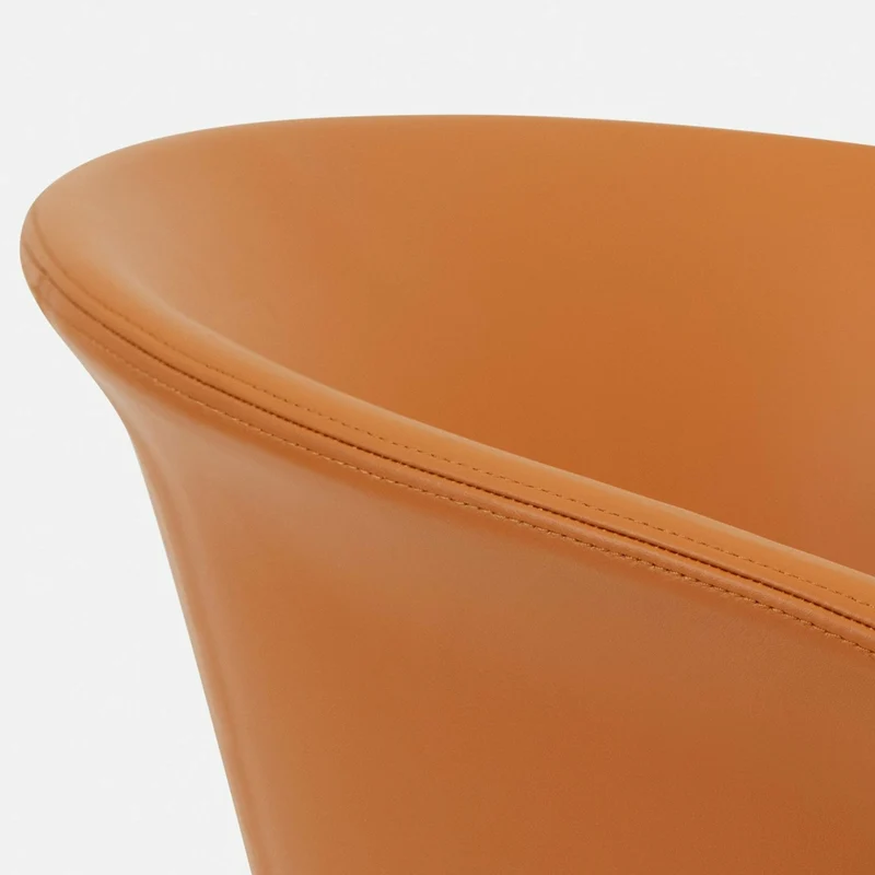 Fauteuil en cuir marron et piètement argenté à roulettes Kendo - Hem