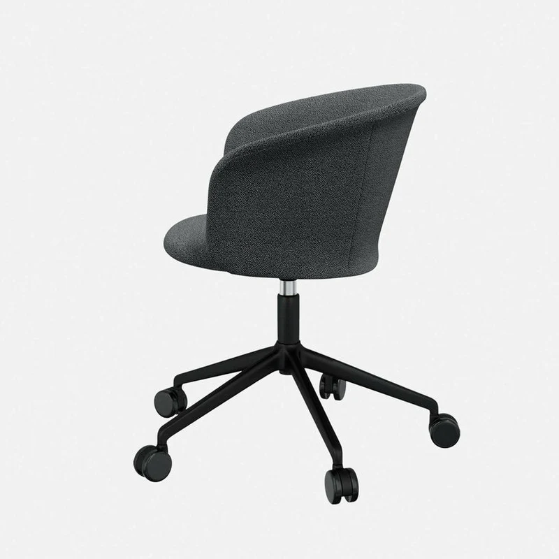 Fauteuil Graphite et piètement noir à roulettes Kendo - Hem