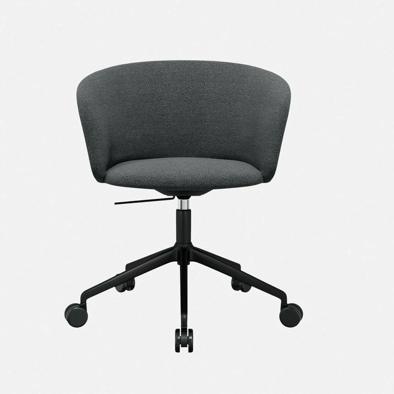 Fauteuil Graphite et piètement noir à roulettes Kendo - Hem