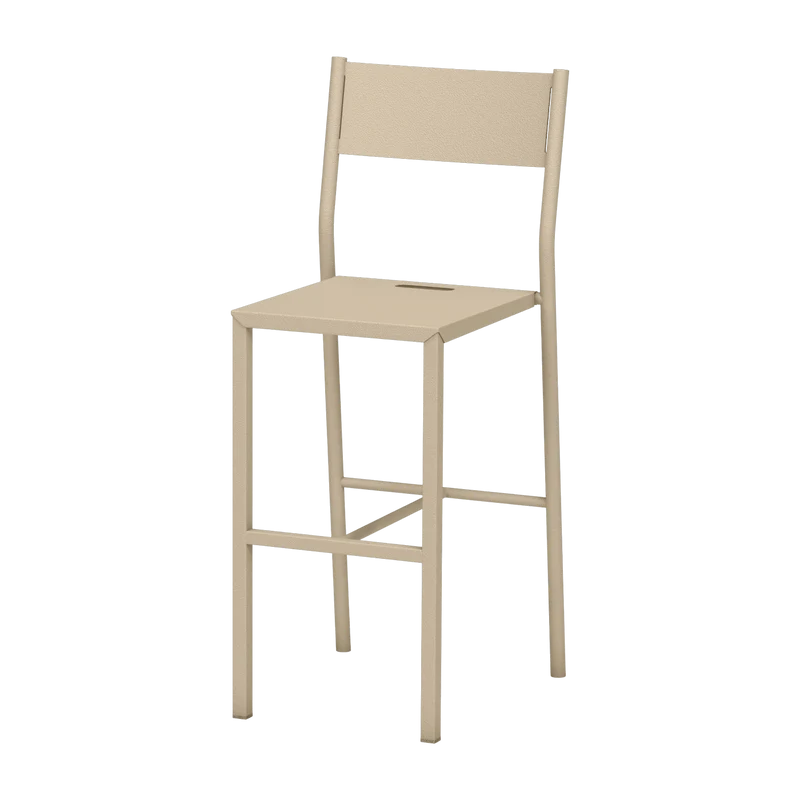Chaise haute en acier mat crème 99 cm Take - Matière Grise