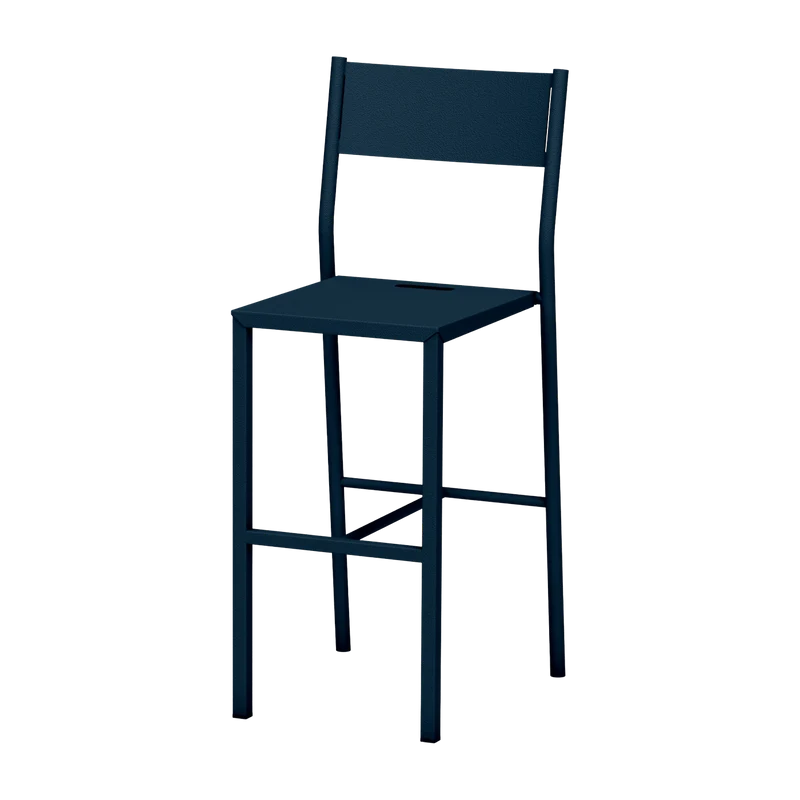 Chaise haute en acier mat denim 99 cm Take - Matière Grise