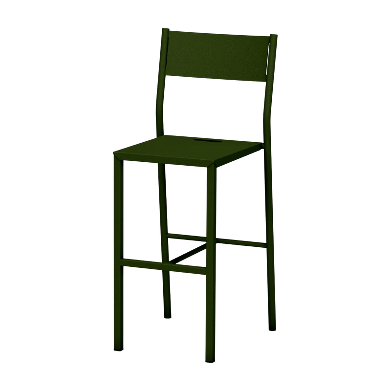 Chaise haute en acier mat kaki 99 cm Take - Matière Grise