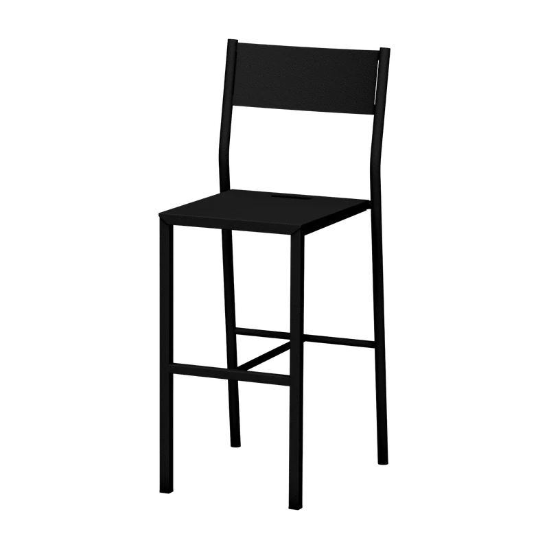 Chaise haute en acier mat noir mat 99 cm Take - Matière Grise