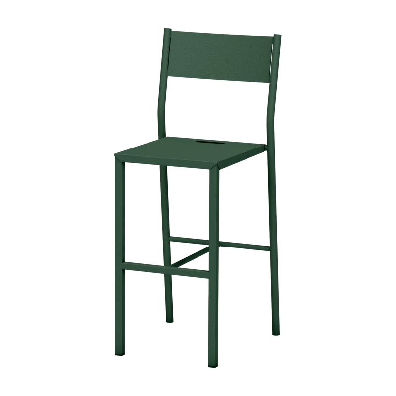 Chaise haute en acier mat olive 99 cm Take - Matière Grise
