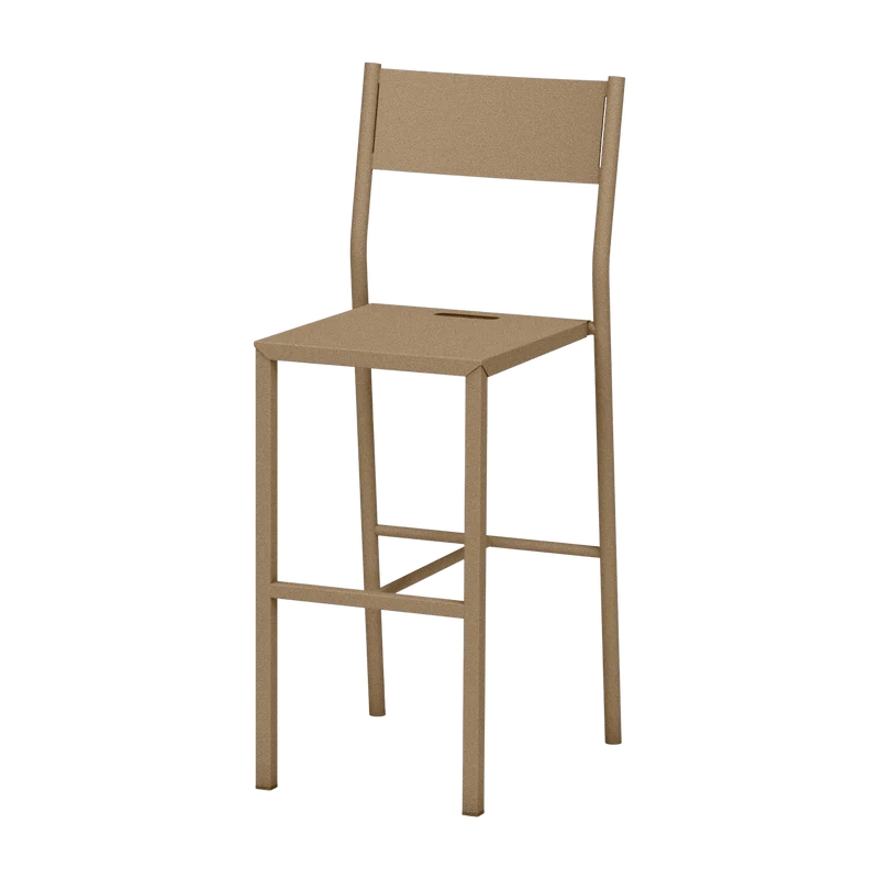Chaise haute en acier mat sable 99 cm Take - Matière Grise
