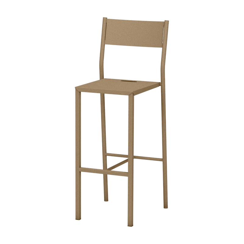 Chaise haute en acier mat sable 110 cm Take - Matière Grise