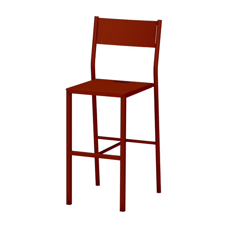 Chaise haute en acier mat terracotta 99 cm Take - Matière Grise