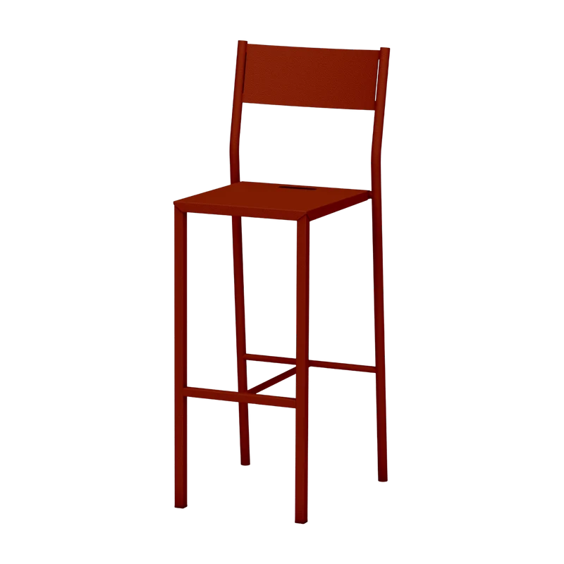Chaise haute en acier mat terracotta 110 cm Take - Matière Grise