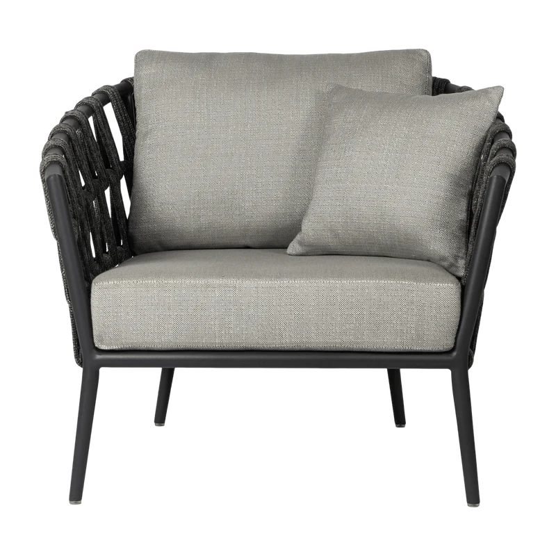 Fauteuil d'extérieur avec coussins gris lave Leo - Vincent sheppard