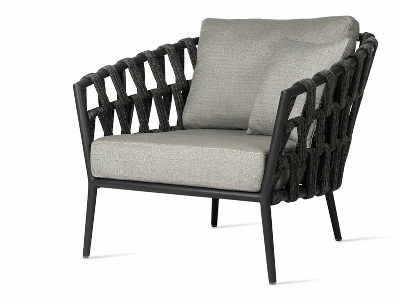 Fauteuil d'extérieur avec coussins gris lave Leo - Vincent sheppard
