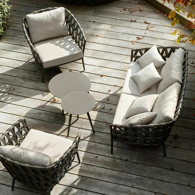 Fauteuil d'extérieur avec coussins gris lave Leo - Vincent sheppard