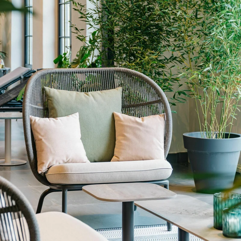 Fauteuil Lounge avec coussins en set Amande Kodo - Vincent Sheppard