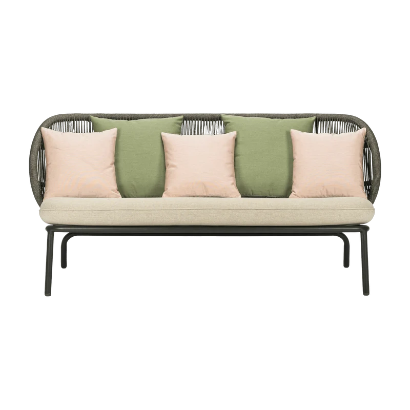 Canapé d'extérieur Amande avec set de coussins vert et blush Kodo - Vincent Sheppard