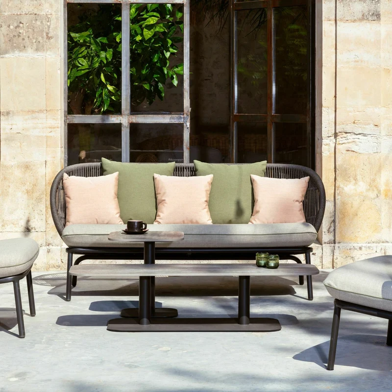 Canapé d'extérieur Amande avec set de coussins vert et blush Kodo - Vincent Sheppard