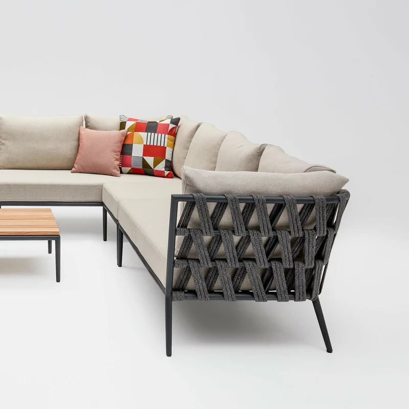 Canapé d'angle gauche avec coussin gris lave Leo modular - Vincent Sheppard