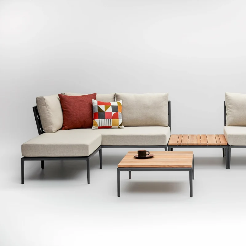 Canapé d'angle droit avec coussin gris lave Leo modular - Vincent Sheppard