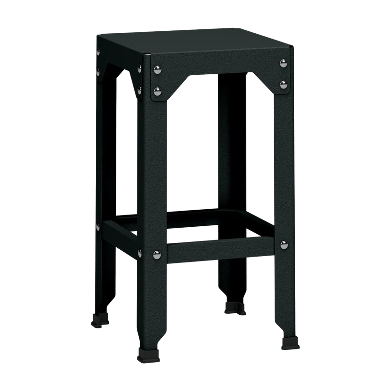 Tabouret haut en acier galvanisé anthracite 63 cm Hegoa - Matière Grise