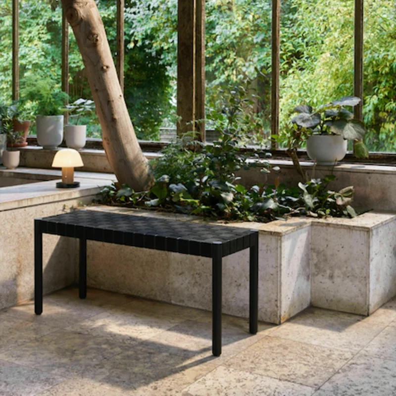 Banc en chêne noir 157 cm et assise noir Betty TK5 - &tradition