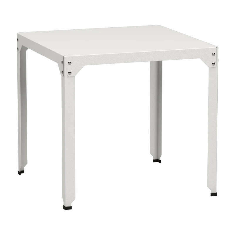 Table carrée en acier mat blanche 79 cm Hegoa - Matière Grise