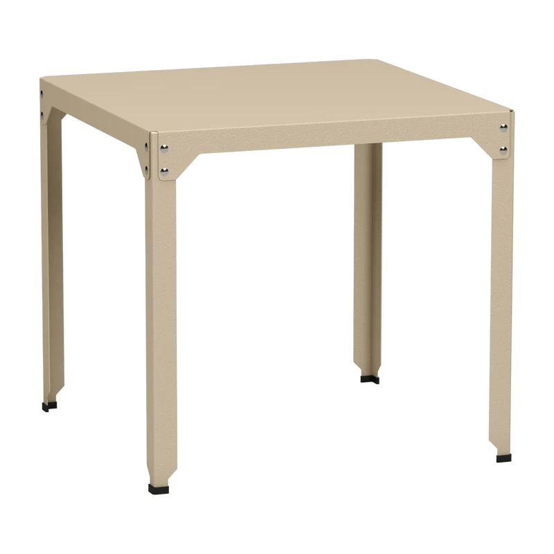 Table carrée en acier mat crème 79 cm Hegoa - Matière Grise