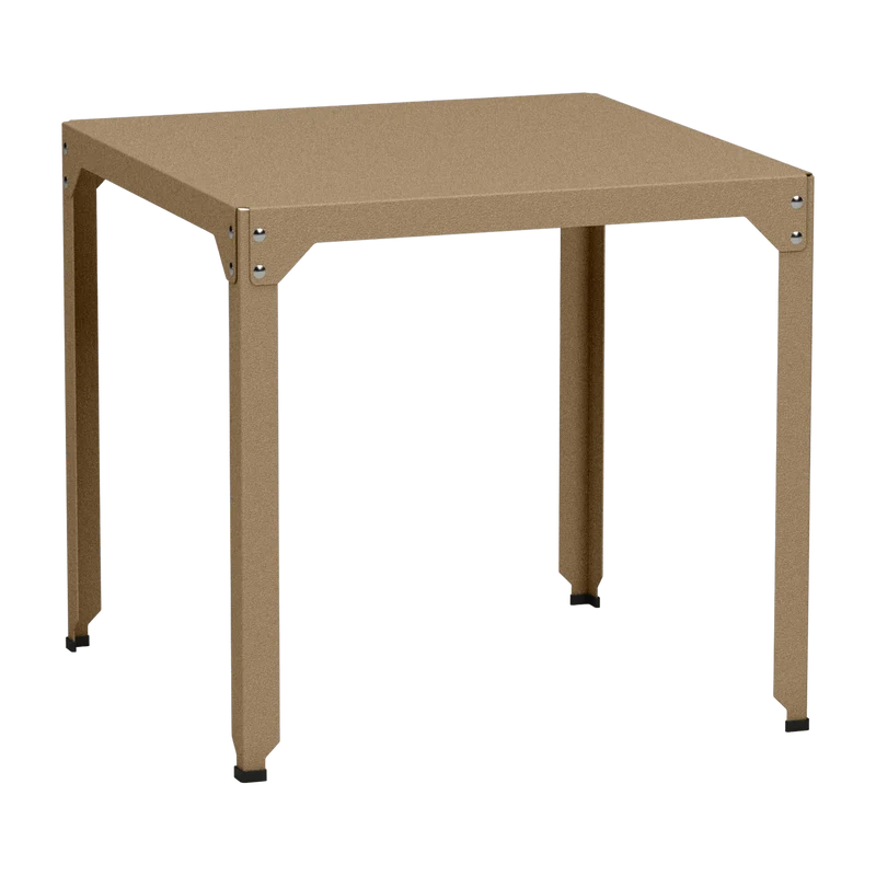 Table carrée en acier mat sable 79 cm Hegoa - Matière Grise