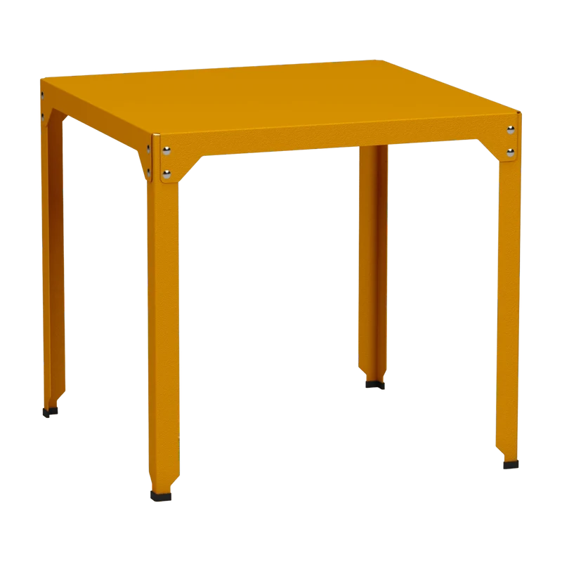 Table carrée en acier mat safran 79 cm Hegoa - Matière Grise