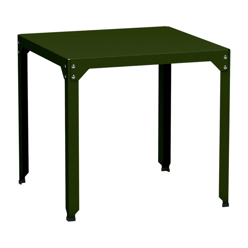 Table carrée en acier mat kaki 79 cm Hegoa - Matière Grise