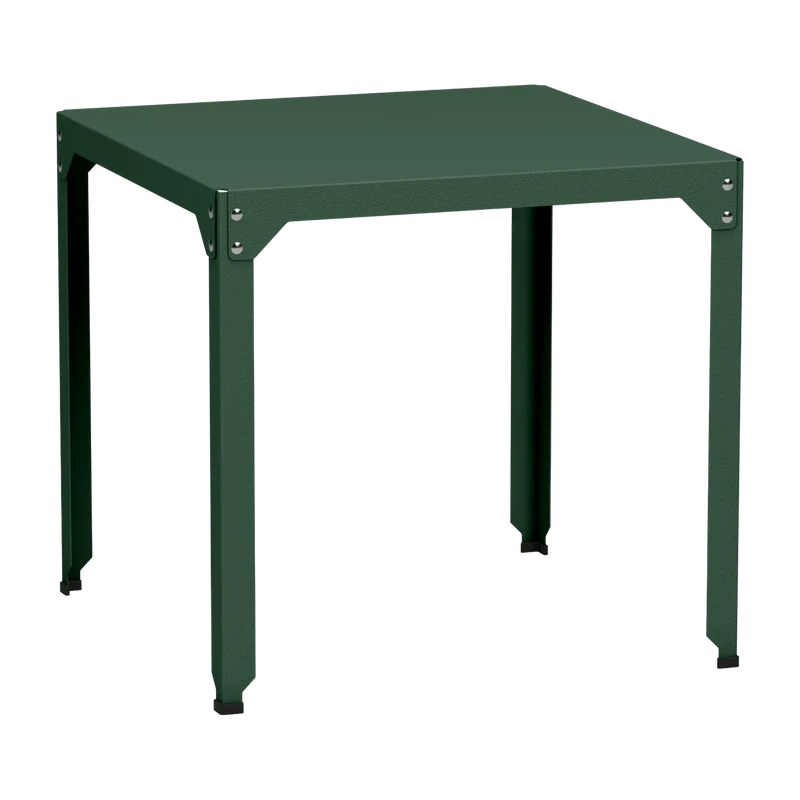 Table carrée en acier mat olive 79 cm Hegoa - Matière Grise