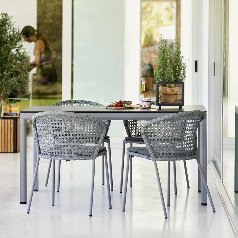 Chaise grise tissage français Lean - Cane-Line
